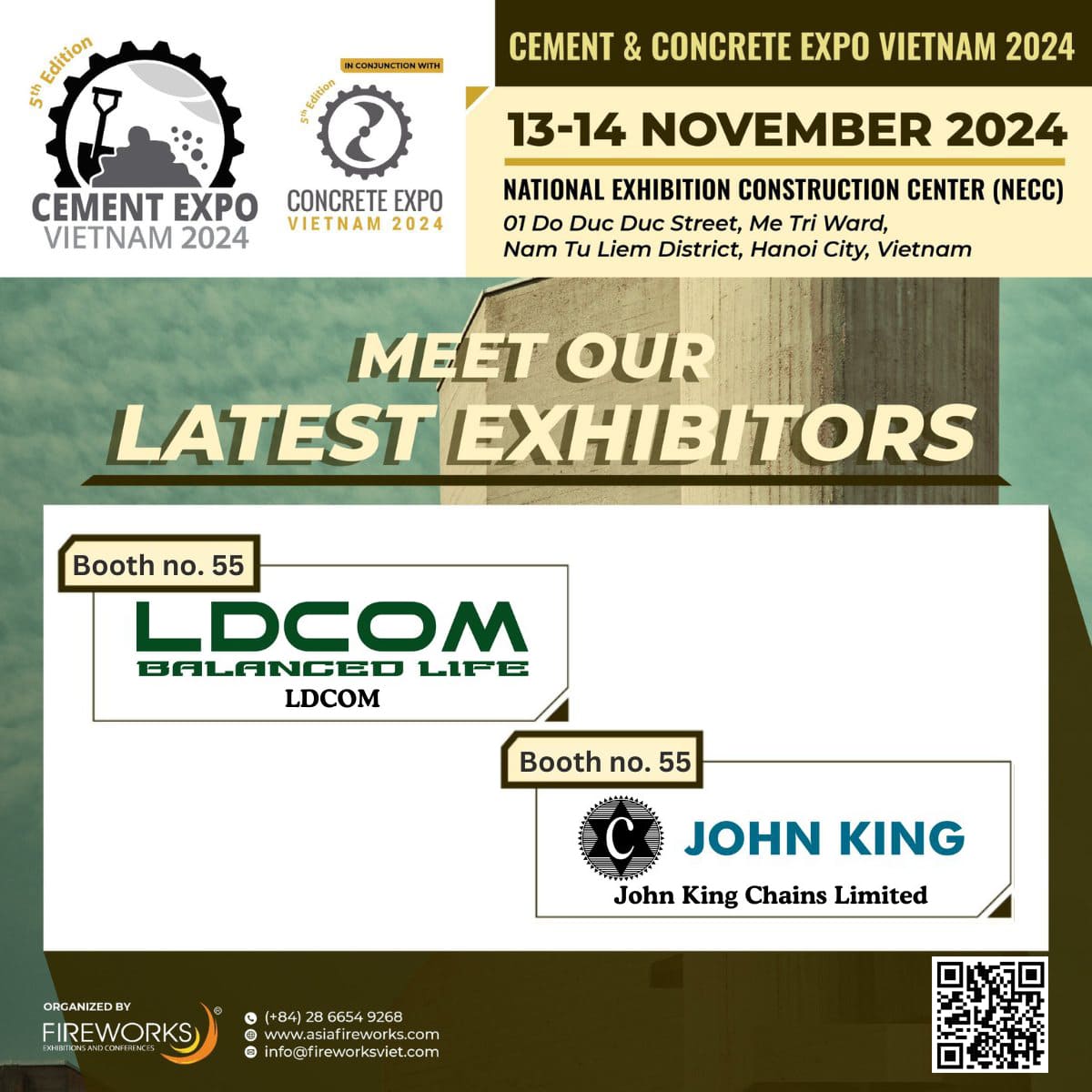 Invitation to Visit John King and LDCOM at Vietnam Cement and Concrete Expo 2024